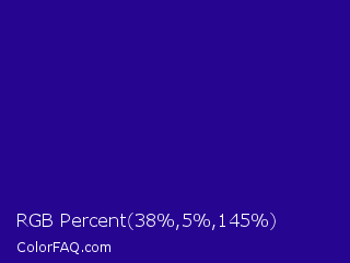 RGB Percent 15%,2%,57% Color Image