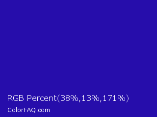 RGB Percent 15%,5%,67% Color Image