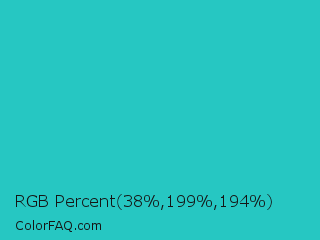 RGB Percent 15%,78%,76% Color Image