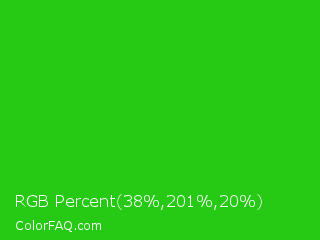 RGB Percent 15%,79%,8% Color Image