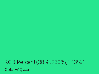 RGB Percent 15%,90%,56% Color Image