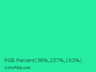 RGB Percent 15%,93%,64% Color Image