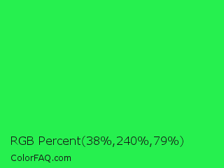 RGB Percent 15%,94%,31% Color Image