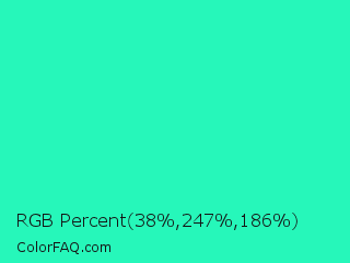 RGB Percent 15%,97%,73% Color Image