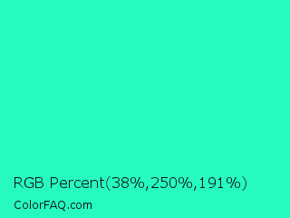 RGB Percent 15%,98%,75% Color Image
