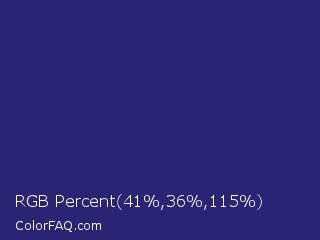 RGB Percent 16%,14%,45% Color Image