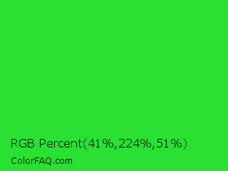 RGB Percent 16%,88%,20% Color Image
