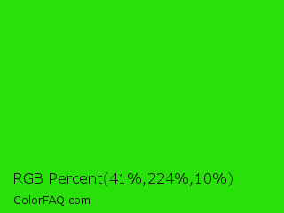 RGB Percent 16%,88%,4% Color Image