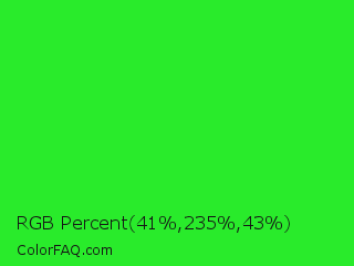RGB Percent 16%,92%,17% Color Image