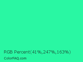 RGB Percent 16%,97%,64% Color Image