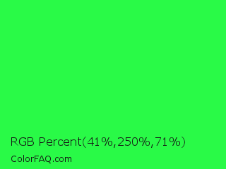 RGB Percent 16%,98%,28% Color Image