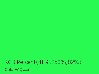 RGB Percent 16%,98%,32% Color Image