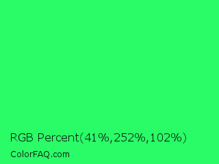 RGB Percent 16%,99%,40% Color Image
