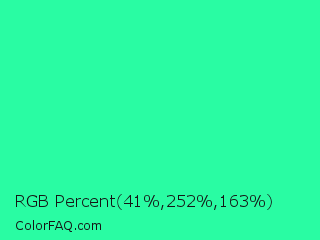 RGB Percent 16%,99%,64% Color Image