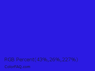 RGB Percent 17%,10%,89% Color Image