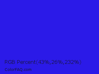 RGB Percent 17%,10%,91% Color Image