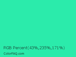 RGB Percent 17%,92%,67% Color Image