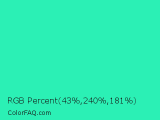 RGB Percent 17%,94%,71% Color Image
