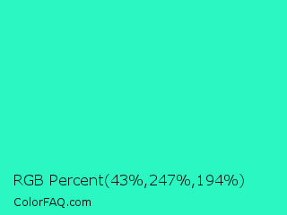 RGB Percent 17%,97%,76% Color Image