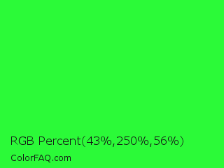 RGB Percent 17%,98%,22% Color Image