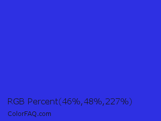 RGB Percent 18%,19%,89% Color Image