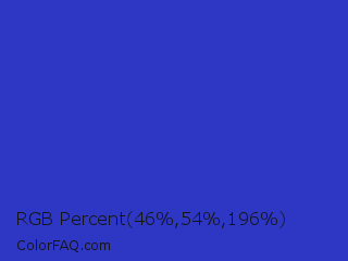 RGB Percent 18%,21%,77% Color Image