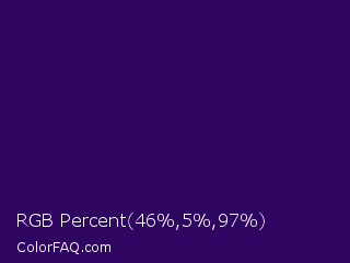 RGB Percent 18%,2%,38% Color Image