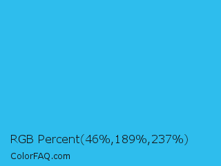 RGB Percent 18%,74%,93% Color Image