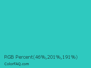 RGB Percent 18%,79%,75% Color Image