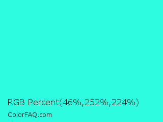 RGB Percent 18%,99%,88% Color Image