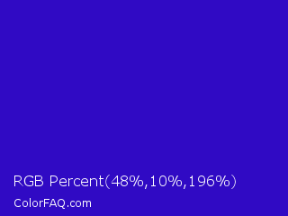 RGB Percent 19%,4%,77% Color Image