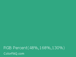 RGB Percent 19%,66%,51% Color Image