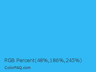 RGB Percent 19%,73%,96% Color Image