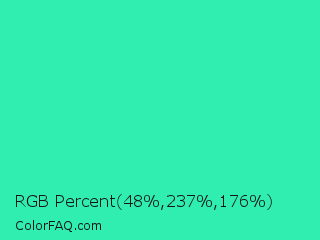RGB Percent 19%,93%,69% Color Image