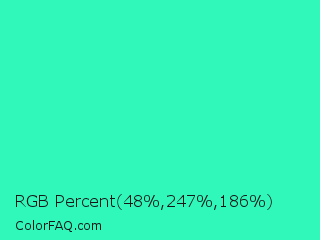 RGB Percent 19%,97%,73% Color Image