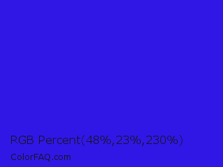 RGB Percent 19%,9%,90% Color Image