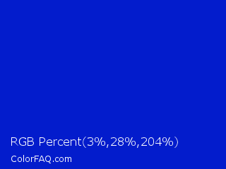 RGB Percent 1%,11%,80% Color Image