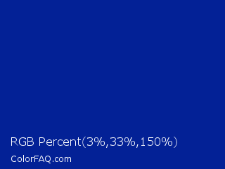 RGB Percent 1%,13%,59% Color Image
