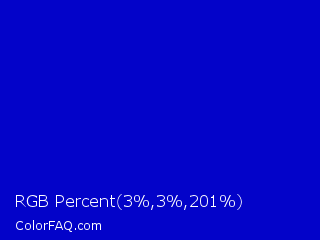RGB Percent 1%,1%,79% Color Image