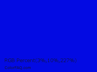 RGB Percent 1%,4%,89% Color Image