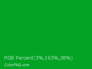 RGB Percent 1%,64%,15% Color Image