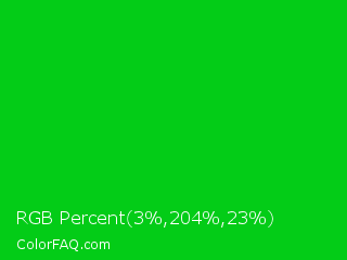 RGB Percent 1%,80%,9% Color Image