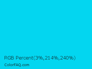 RGB Percent 1%,84%,94% Color Image