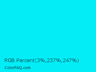 RGB Percent 1%,93%,97% Color Image