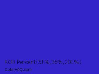 RGB Percent 20%,14%,79% Color Image