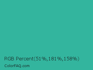 RGB Percent 20%,71%,62% Color Image