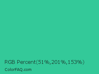 RGB Percent 20%,79%,60% Color Image