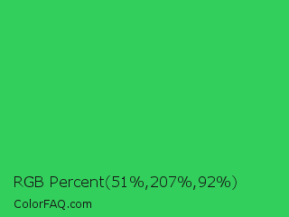 RGB Percent 20%,81%,36% Color Image
