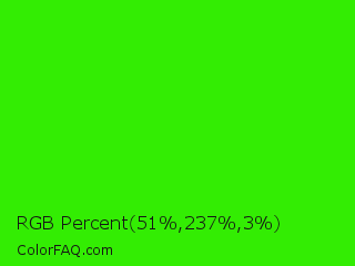 RGB Percent 20%,93%,1% Color Image