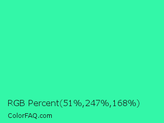 RGB Percent 20%,97%,66% Color Image
